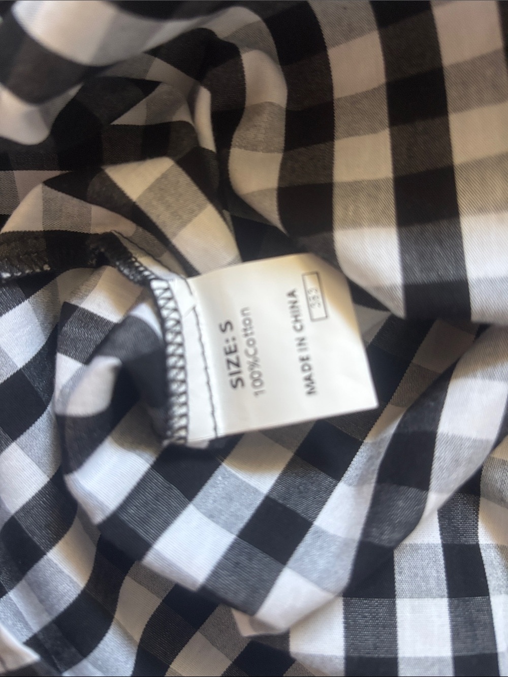 Source Unknown Black and White Gingham Ruffle Sleeve Blouse - Picture 5 of 5